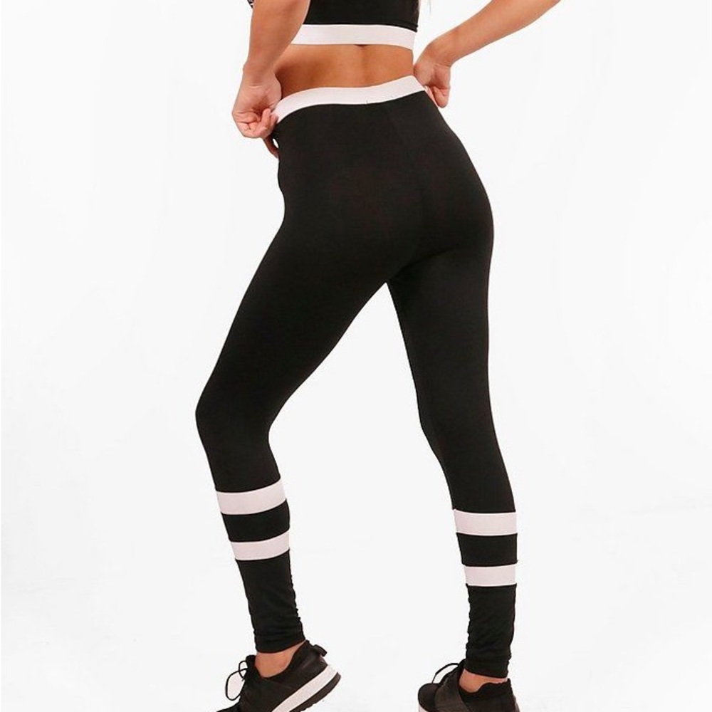 Aq sports leggings black and white athletic
